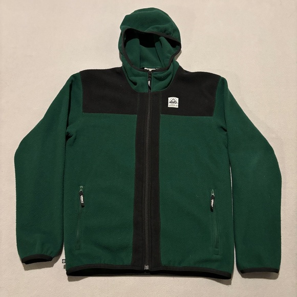 adidas Other - adidas Polar Fleece Jacket Size Small Green Black Hooded Full Zip Outdoor IC2340